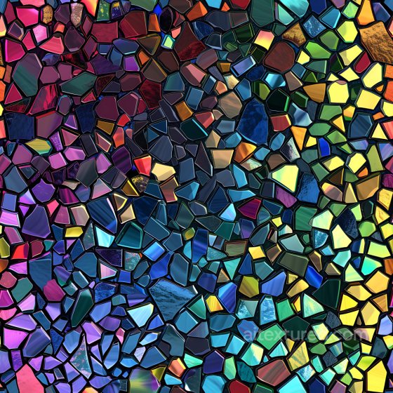 Cracked Stained Glass Mosaic Texture with Multicolor Fractured Pattern Cracked & Holes texture preview