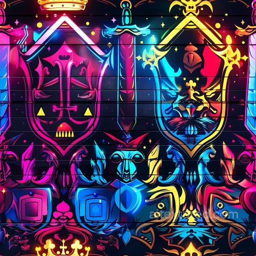 Seamless 3D PBR Graffiti Texture Featuring Neon Skull Art on Wooden Slats texture preview