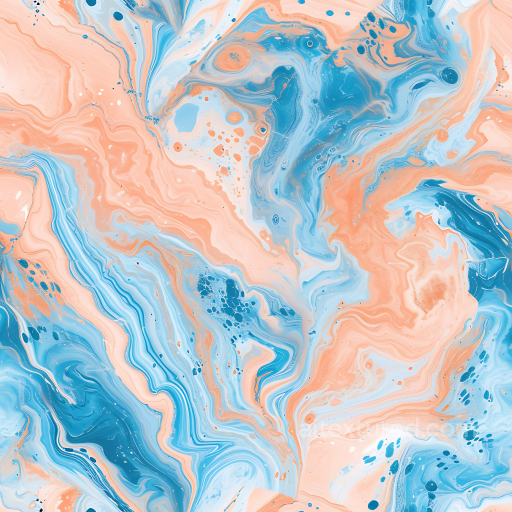 Marble Texture Featuring Pastel Baby Blue and Peach Fluid Veins seamless Marble PBR texture