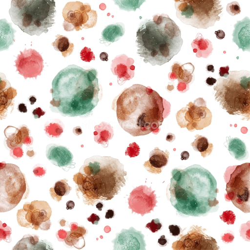 Seamless 3D PBR Texture Featuring Multicolored Watercolor Paint Blotches
