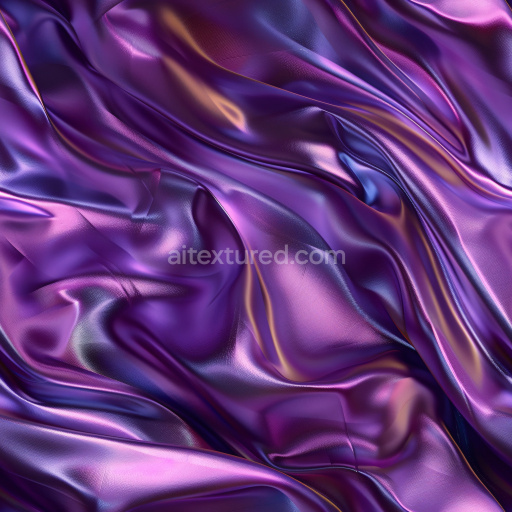 Seamless 3D PBR Texture of Glossy Purple Satin Fabric with Iridescent Highlights
