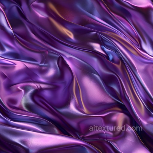 Seamless 3D PBR Texture of Glossy Purple Satin Fabric with Iridescent Highlights texture preview