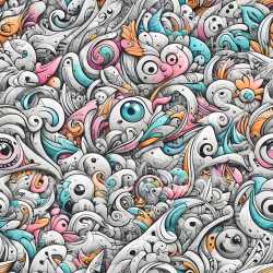 seamless Seamless 3D PBR Graffiti Texture Featuring Abstract Multicolored Doodles texture 8k free download PBR