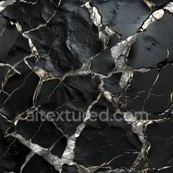 seamless Seamless 3D Cracked Black Paint Texture with Metallic Holes PBR Surface texture 8k free download PBR