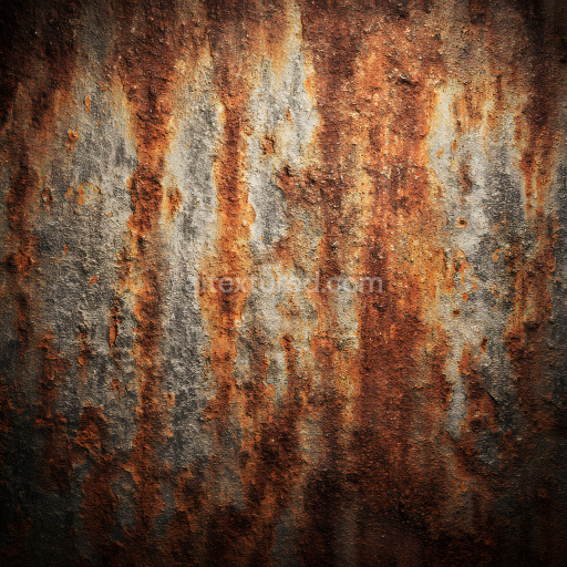 Seamless 3D Rusty Metal PBR Texture with Prominent Cracked and Pitted Surface