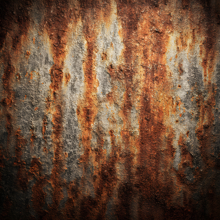 Rusty Metal with Prominent Cracked and Pitted Surface seamless PBR texture preview