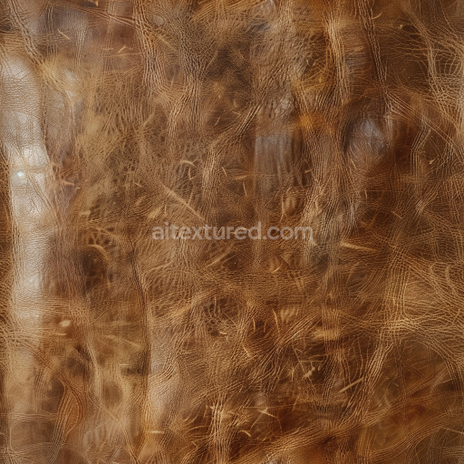 Seamless 3D Vintage Brown Distressed Leather PBR Texture with Natural Grain and Scratches