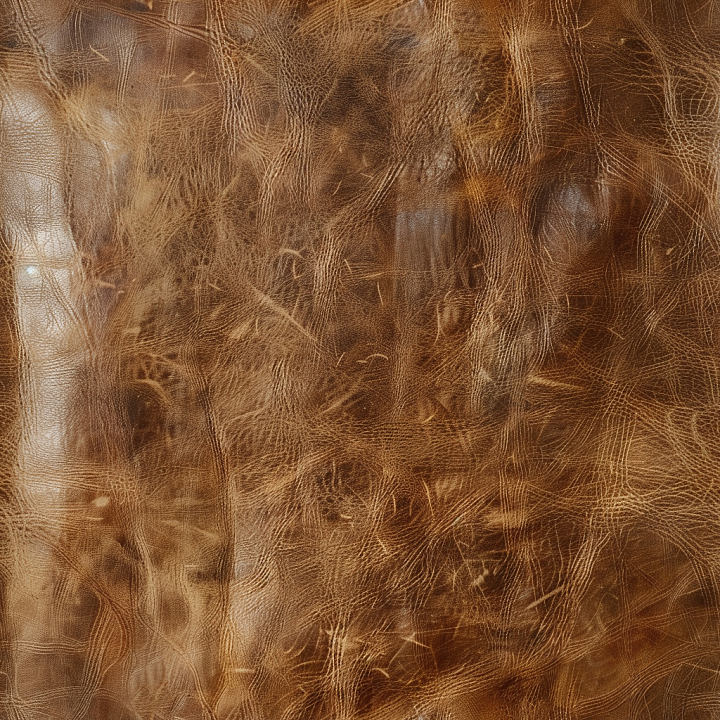 Vintage Brown Distressed Leather with Natural Grain and Scratches seamless PBR texture preview