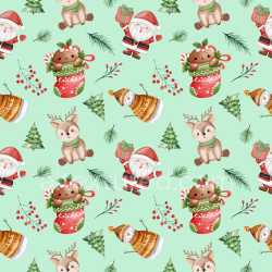 Pattern Bundle - Seamless 3D Pattern PBR Texture Featuring Whimsical Christmas Holiday Motifs texture preview