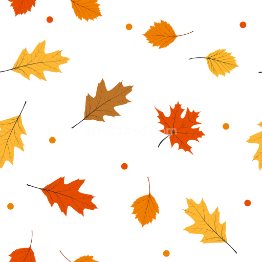 Seamless 3D PBR Texture of Stylized Autumn Leaves in Orange and Yellow