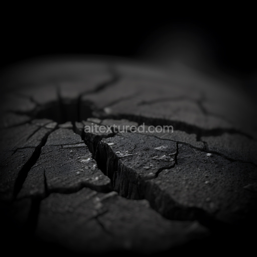 Seamless 3D PBR Cracked and Holed Black Asphalt Surface Texture with Deep Fractures