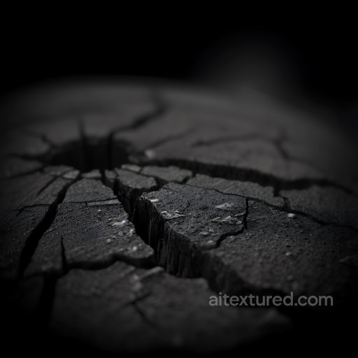 Cracked and Holed Black Asphalt Surface Texture with Deep Fractures seamless Cracked & Holes PBR texture