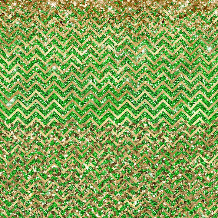 Glittery Gold and Green Chevron Pattern seamless PBR texture preview
