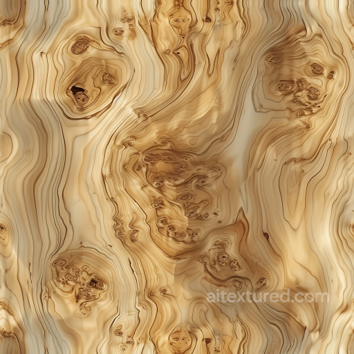 Light Burl Wood Seamless Texture with Knots and Swirling Grain seamless Wood PBR texture
