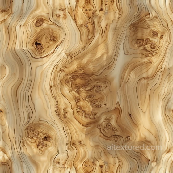 Light Burl Wood Seamless Texture with Knots and Swirling Grain Wood texture preview