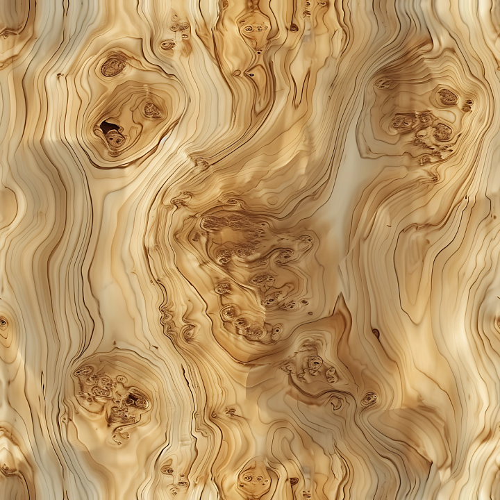 Light Burl Wood with Knots and Swirling Grain seamless PBR texture preview
