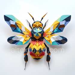 seamless Seamless 3D PBR Texture of Colorful Origami Bumblebee Pattern texture 8k free download PBR