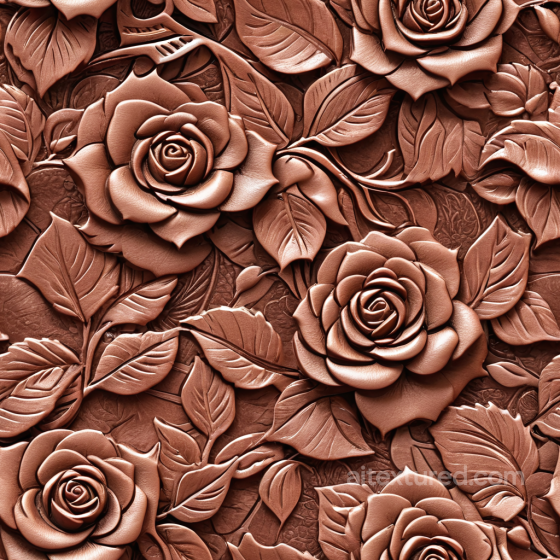 embossed floral leather PBR texture in warm brown tones Leather texture preview