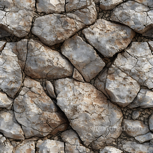 Weathered Rocky Ground Stone PBR Texture with Cracked Surface and Subtle Earth Tones seamless Stone PBR texture