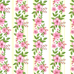 seamless Seamless 3D PBR Texture of Pink Watercolor Flowers with Vertical Stripes texture 8k free download PBR