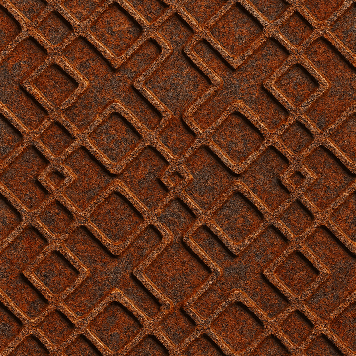 Patterned Rusty Metal seamless PBR texture preview
