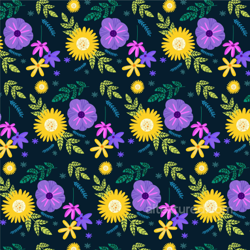 Of Embroidered Floral Pattern With Colorful Flowers On Deep Navy Fabric seamless Embroidered floral PBR texture