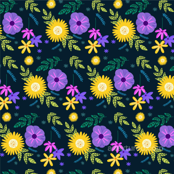 Of Embroidered Floral Pattern With Colorful Flowers On Deep Navy Fabric Embroidered floral texture preview