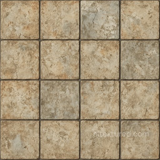 Weathered Ceramic Tiles Seamless Texture seamless Flooring PBR texture