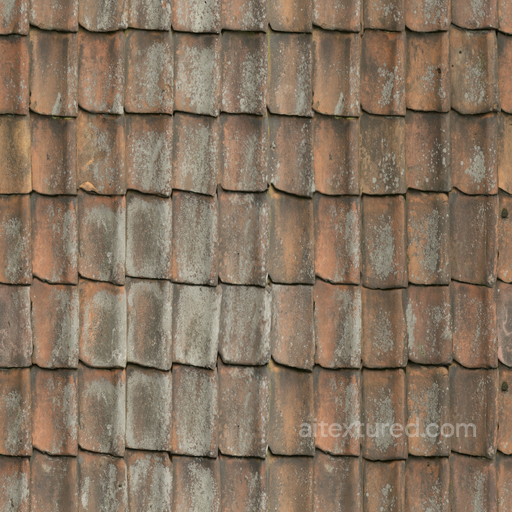 Old Worn Tiles - Ceramic Old Worn Roofing Roof seamless Roofing PBR texture