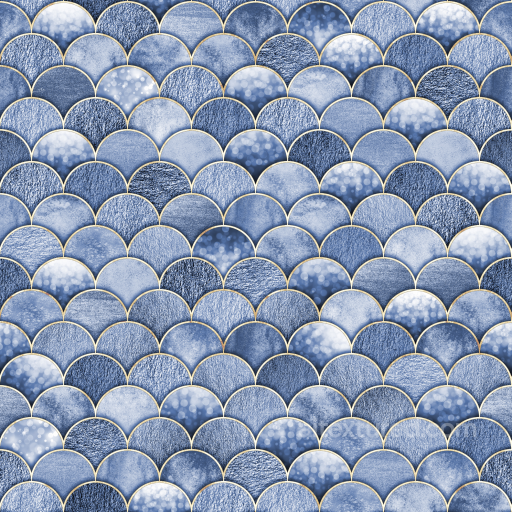 Blue Mermaid Scale Texture with Varied Surface Finishes seamless Mermaid Scale  PBR texture