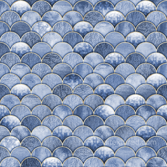 Blue Mermaid Scale Texture with Varied Surface Finishes Mermaid Scale texture preview