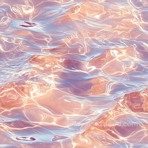 Pink Stylized Water Surface PBR Texture with Reflective Highlights seamless Water PBR texture