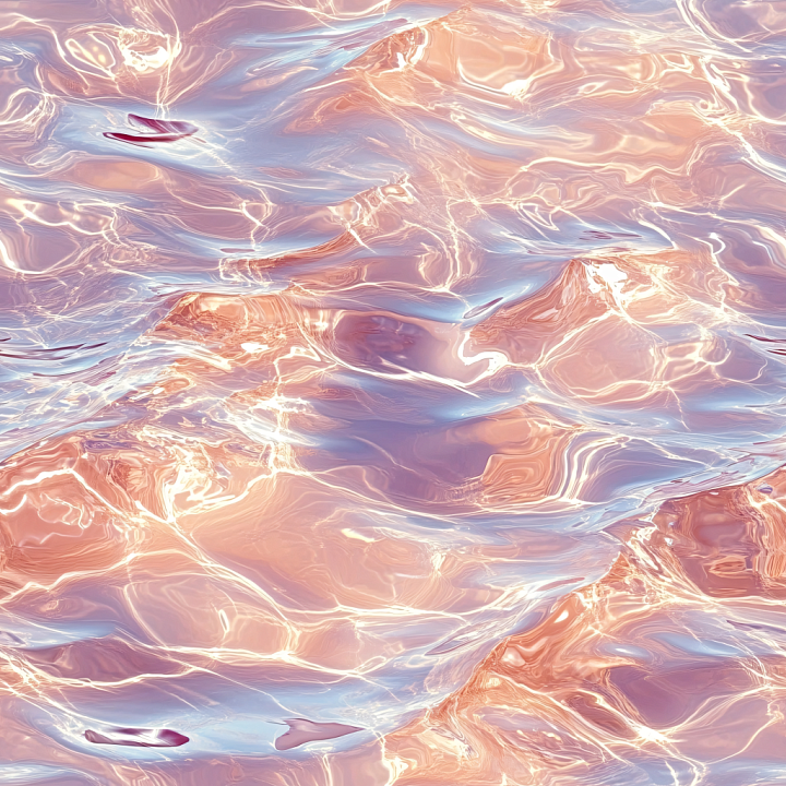Pink Stylized Water Surface with Reflective Highlights seamless PBR texture preview