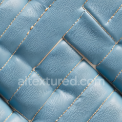 seamless Seamless 3D PBR Blue Quilted Leather Texture Featuring Padded Panels and Visible Stitching texture 8k free download PBR