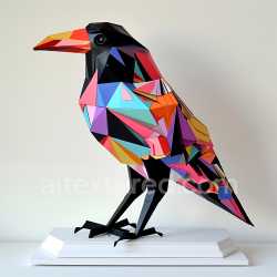 seamless Seamless 3D PBR Texture Featuring Vibrant Origami-Inspired Bird Pattern texture 8k free download PBR