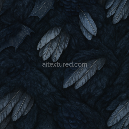 Seamless 3d texture pbr 8k bat fur and owl feathers for dark Halloween creatures