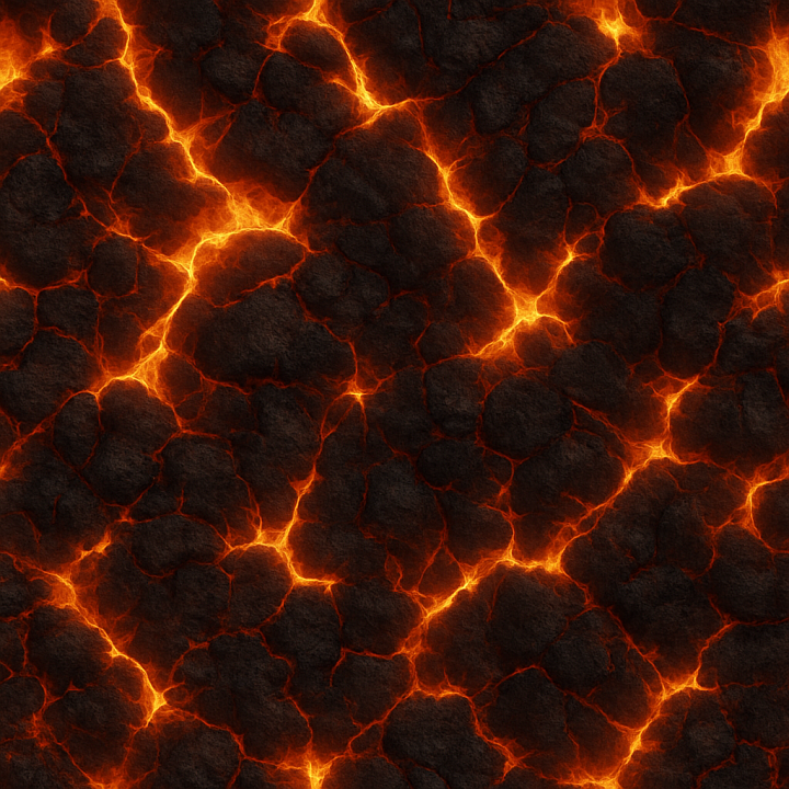Glowing Fire Ground seamless PBR texture preview