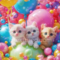 seamless Seamless 3D Inflated PBR Texture of Glossy Colorful Balloon Clusters texture 8k free download PBR