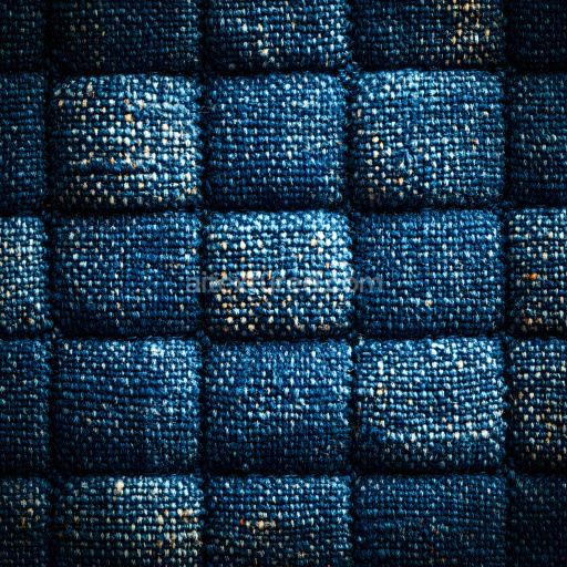 Seamless 3D PBR Cracked Denim Fabric Texture with Worn Blue Plaid Pattern