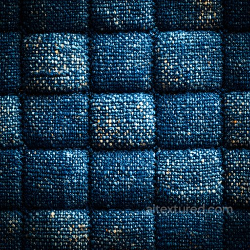 Cracked Denim Fabric Texture with Worn Blue Plaid Pattern seamless Denim jeans PBR texture