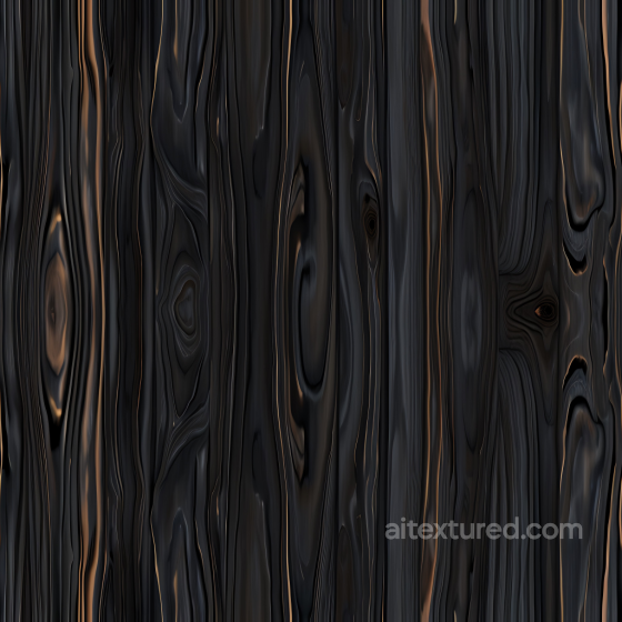 Charred Blackwood Planks PBR Texture with Distinct Knots and Grain Wood texture preview