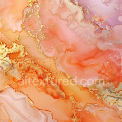 seamless Seamless 3D Alcohol Ink PBR Texture with Peach, Orange, and Gold Fluid Swirls texture 8k free download PBR