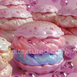 seamless Seamless 3D Inflated PBR Texture Featuring Puffy Vinyl Dollops in Pastel Pink and Blue texture 8k free download PBR