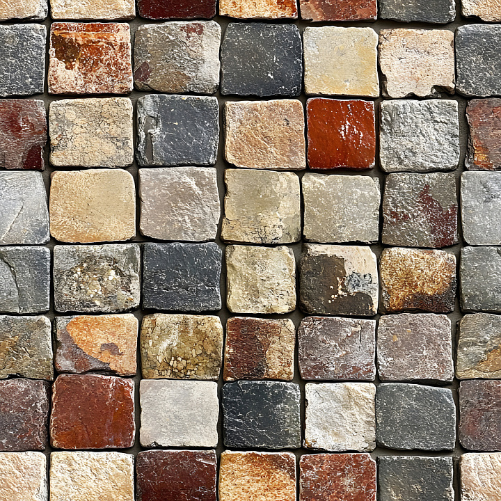 Cracked Brick Wall with Multicolor Weathered Surface seamless PBR texture preview