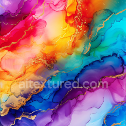 seamless Seamless 3D Alcohol Ink PBR Texture Featuring Vibrant Multicolor Swirls and Gold Veins texture 8k free download PBR