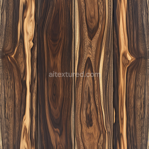 Preview — Seamless 3D PBR Exotic Dark Wood Planks Texture with Bold Grain Patterns
