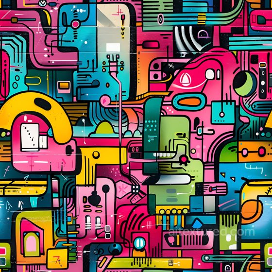 Featuring Vibrant Geometric Graffiti with Urban Abstract Motifs Graffiti texture preview