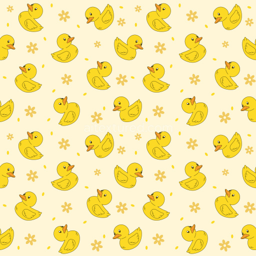 Pattern Bundle - Seamless 3D Pattern PBR Texture Featuring Playful Yellow Ducklings and Simple Floral Moti… texture preview