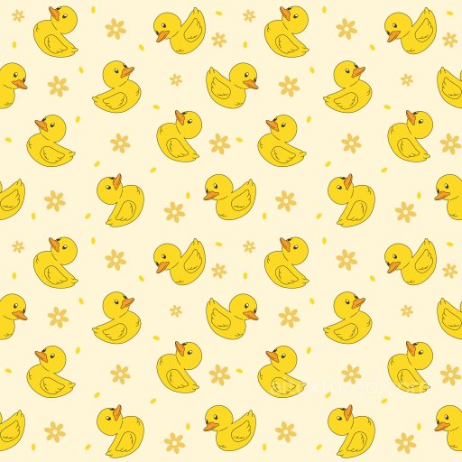 Pattern PBR Texture Featuring Playful Yellow Ducklings and Simple Floral Motifs seamless Pattern Bundle PBR texture