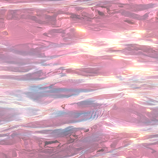 Seamless 3D PBR Pink Reflective Water Surface Texture with Soft Ripples